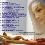 okładka płyty CD z modlitwami i śpiewami do św. Rity- tył